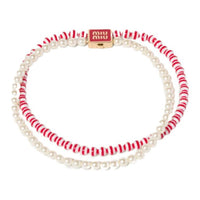 MIU MIU Enamel Necklaces Women's Red