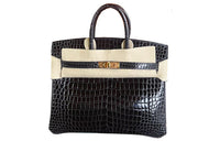 HERMES Birkin Porosus Crocodile Leather Birkin Bag Handbags Regular Women's 88 Graphite Graphite Gray