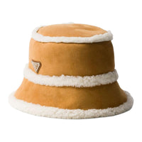 PRADA Suede Shearling Bucket Hat