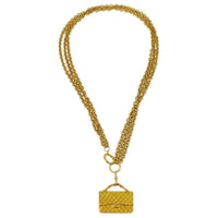 CHANEL 1990 2000s Classic Flap Pendant Necklace