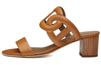 HERMES Bikini Stylish Sandals Women's Gilded Beige