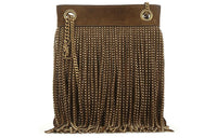 SAINT LAURENT Suede Grace Shoulder Bag Trumpets Women's Brown