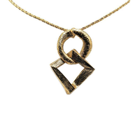 SAINT LAURENT 20th Century Plated Rhombus Chain Costume Necklace