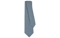 HERMES Tie Men's Sky Blue/White/Dark Blue