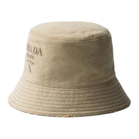 PRADA Logo embroidered Cotton Bucket Hat