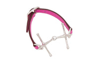 HERMES Palladium-Plated Leather Bangles Unisex Rose Red