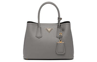 PRADA Saffiano Leather Handbag, Shoulder Bag, Crossbody Bag Women's Marble Gray
