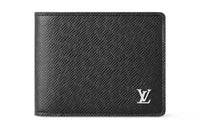 LOUIS VUITTON Multiple Cow Leather Wallet Men's Black