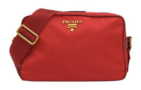 PRADA Fabric With Nylon Handheld Shoulder Bag Crossbody Bag Women's Red