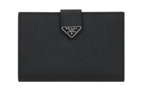 PRADA Calfskin Wallet Men's Black