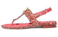 CHANEL Strap Sandals Women's Coral Red