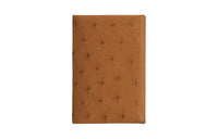 HERMES Calvi Ostrich Leather Card Holder Women's 37 Gold Gold Brown
