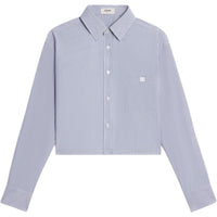 CELINE Cropped Shirt In Striped Cotton And Silk
