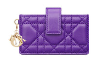 DIOR Lady Dior Sheepskin Card Holder Regular Women's Purple