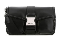 PRADA Leather Shoulder Bag Women's Black