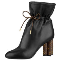 LOUIS VUITTON Monogram Ankle Boots Women's Black