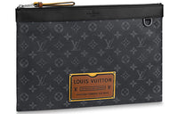 LOUIS VUITTON Discovery Pochette Monogram Eclipse Gaston Label Gm Savane Yellow
