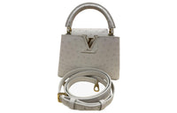 LOUIS VUITTON Capucines Ostrich Leather Capusin Shoulder Crossbody Handbag Mini Women's Gray