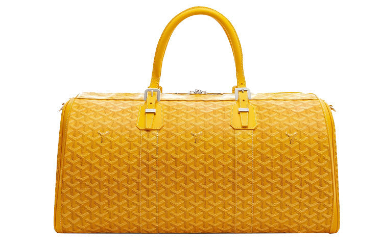 GOYARD Canvas Cowhide Handbag Unisex Yellow