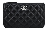 CHANEL Lambskin Clutch Women's Black