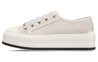 DIOR Walk'n'Dior Platform Shoes Low Top Skateboard Shoes Women's Ecru
