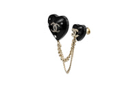 CHANEL Resin Metal Brooches Women's Black