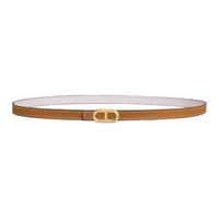 HERMES Gold-Plated Calfskin Leather Belts Women's Purple 1.3cm