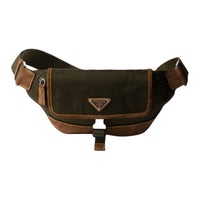 PRADA Re Nylon One Shoulder Crossbody Fanny Pack Men's Olive Green