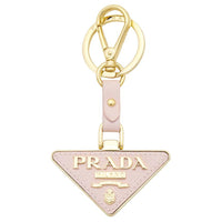 PRADA Calfskin Metal Keychains Women's Pink
