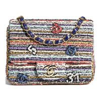 CHANEL Mixed Fiber Mouth Cover Bag Shoulder Bag Women's Multicolor