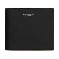SAINT LAURENT Grain Embossed Leather Wallet Men's Black