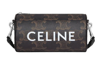 CELINE Cow Leather Binding Cylinder Bag Crossbody Bag Shoulder Bag Men's Black