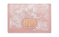 DIOR 30 Montaigne Jacquard Fabric Wallet Women's Pink