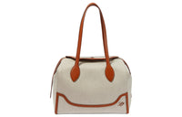 Loro Piana Canvas Shoulder Bag Women's Beige & Brown