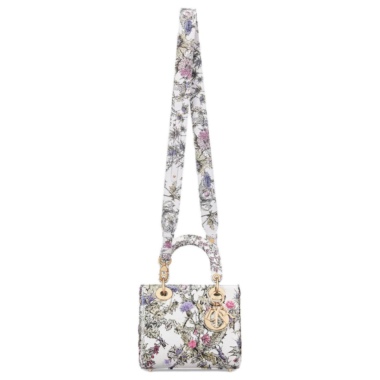 DIOR Lady Dior Sheepskin Lady Dior Bag, Shoulder Bag, Crossbody Bag, Handbag Trumpets Women's Milk White & Multicolor