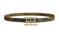 HERMES Nylon Belt Unisex Brown 3.2CM