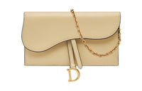 DIOR Saddle Sheepskin Saddle Bag, Shoulder Bag, Crossbody Bag, Wallet Women's Light Yellow/Light Yellow