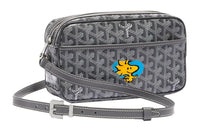 GOYARD Cap-Vert Canvas With Leather Camera Bag Shoulder Bag Crossbody Bag Small Size Unisex Gray & Blue