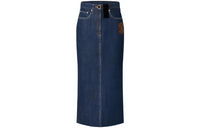 LOUIS VUITTON Denim Long Skirts Women's Blue