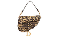DIOR Saddle Embroidery Saddle Bag One Shoulder Handbag Crossbody Bag Regular Women's Beige/Black