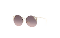 MIU MIU Metal Round Sunglasses Women's Gold