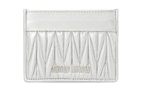 MIU MIU Leather Card Holder Regular Women's Silver