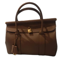 Loro Piana Textured Cow Leather Handbag Women's Brown