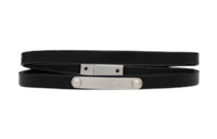 SAINT LAURENT Logo Engraved Double Wrap Bracelet