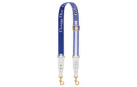 DIOR Embroidered Cow Leather Patchwork Shoulder Strap Bag Straps Women's Blue