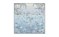 DIOR Silk Twill Silk Scarves Women's Blue