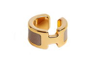 HERMES Calfskin Clip-On Earrings Women's