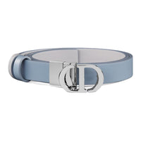 DIOR 30 Montaigne Logo Pin Buckle Leather Belts Women's Blue 2CM