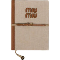 MIU MIU Canvas And Leather Journal Laptop Beige/Brandy Laptops