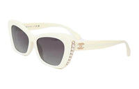 CHANEL Cat Eye Sunglasses Women's White